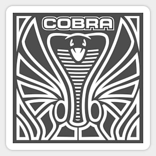 Cobra Hood Art (White on Dark Gray) Sticker